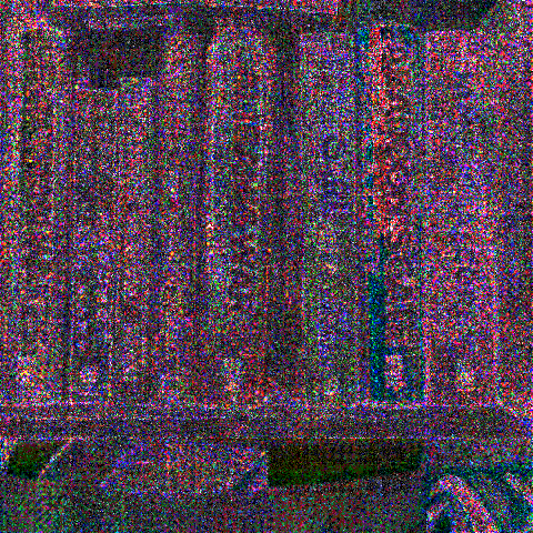 The same difference amplified forty times, filling the frame.