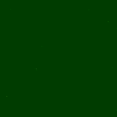 The same capture amplified sixty times: a flat green field.